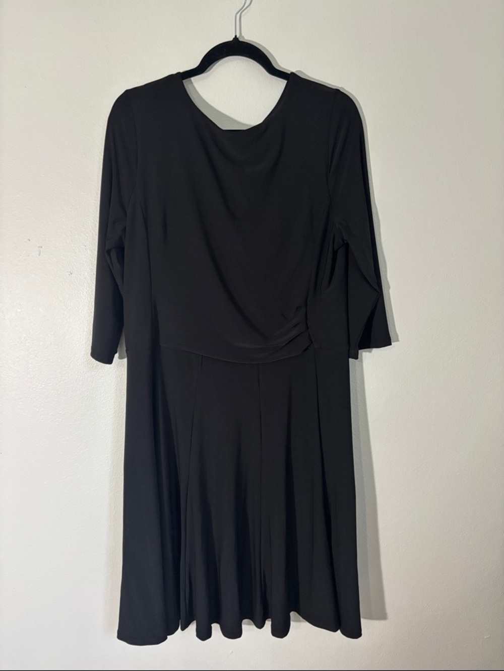 Women's Black 3/4 -Sleeve A-Line